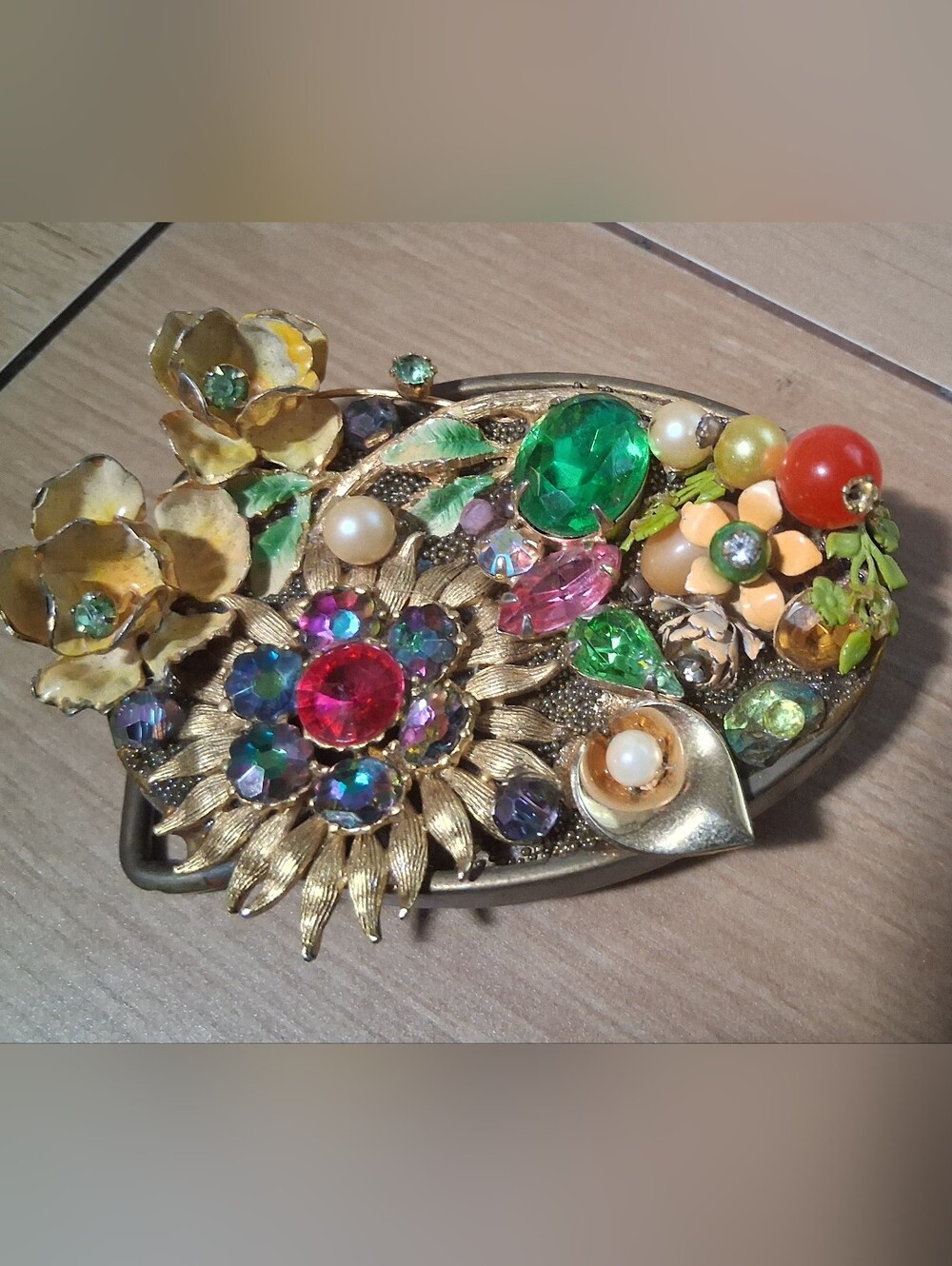RARE _ Vintage BTS_ Brass Floral Belt Buckle